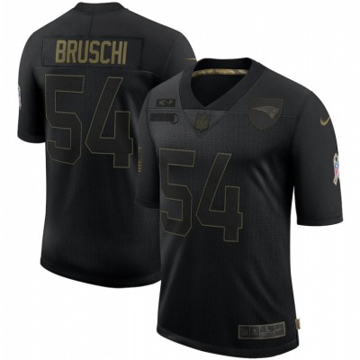 New England New England Patriots #54 Tedy Bruschi Nike 2020 Salute To Service Retired Limited Jersey Black Men's